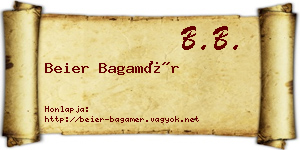 Beier Bagamér névjegykártya